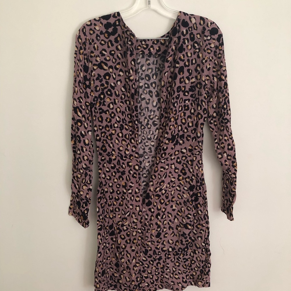 Cheetah print long sleeve modest dress from H&M 4 - Picture 4 of 6